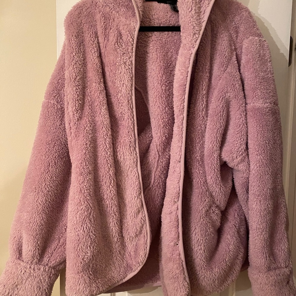 Teddy bear open jacket purple